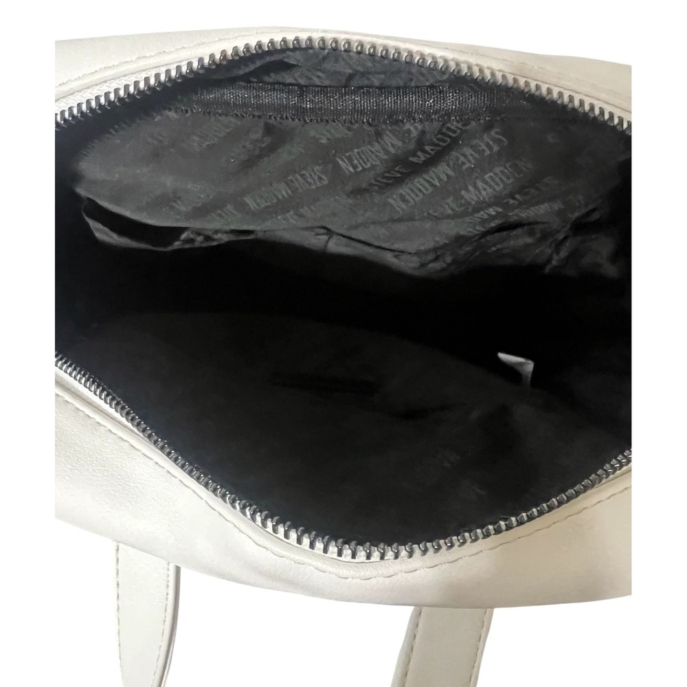 Steve‎ Madden Backpack Purse Embossed Logo White Adjustable Straps - Picture 8 of 9